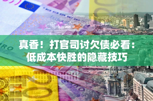 武汉真香！打官司讨欠债必看：低成本快胜的隐藏技巧